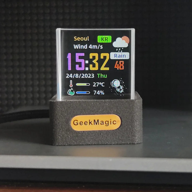 GeekMagic Smart Crystal Cube Clock – GIF Display, Weather & Photo Frame