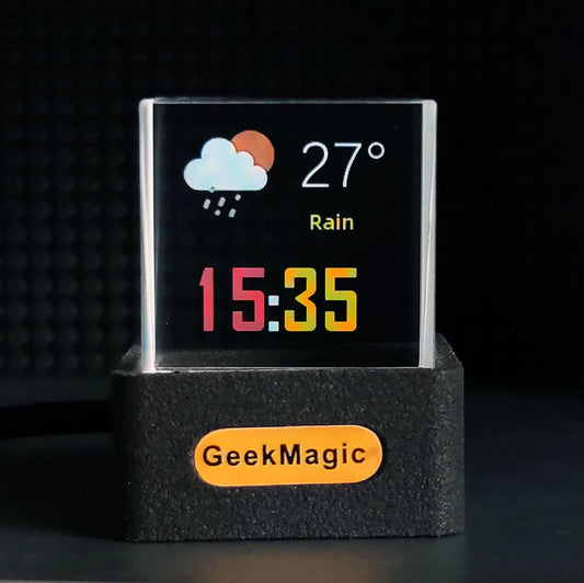 GeekMagic Smart Crystal Cube Clock – GIF Display, Weather & Photo Frame