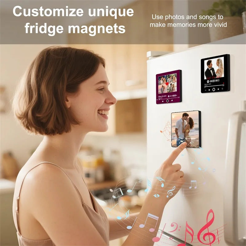 Custom Photo Music Fridge Magnet – Personalized Gift for Couples