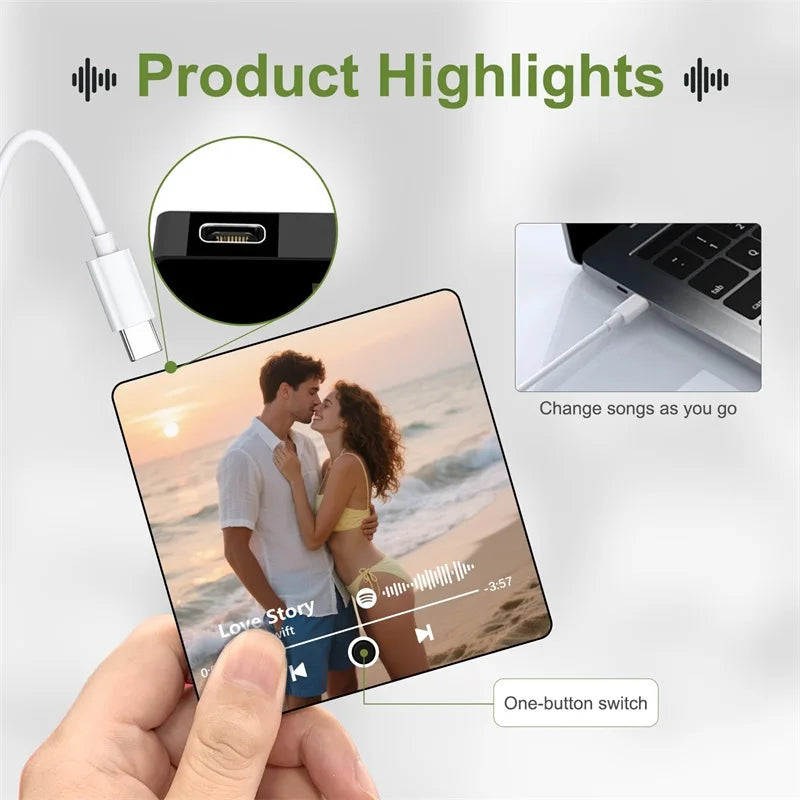 Custom Photo Music Fridge Magnet – Personalized Gift for Couples