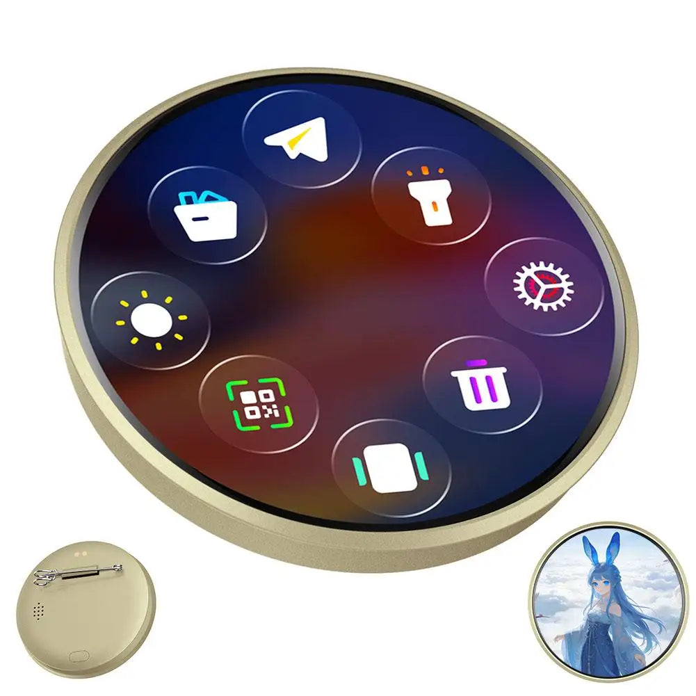 Dynamic Digital Display Badge – Anime LED Pin with Custom GIF Screen