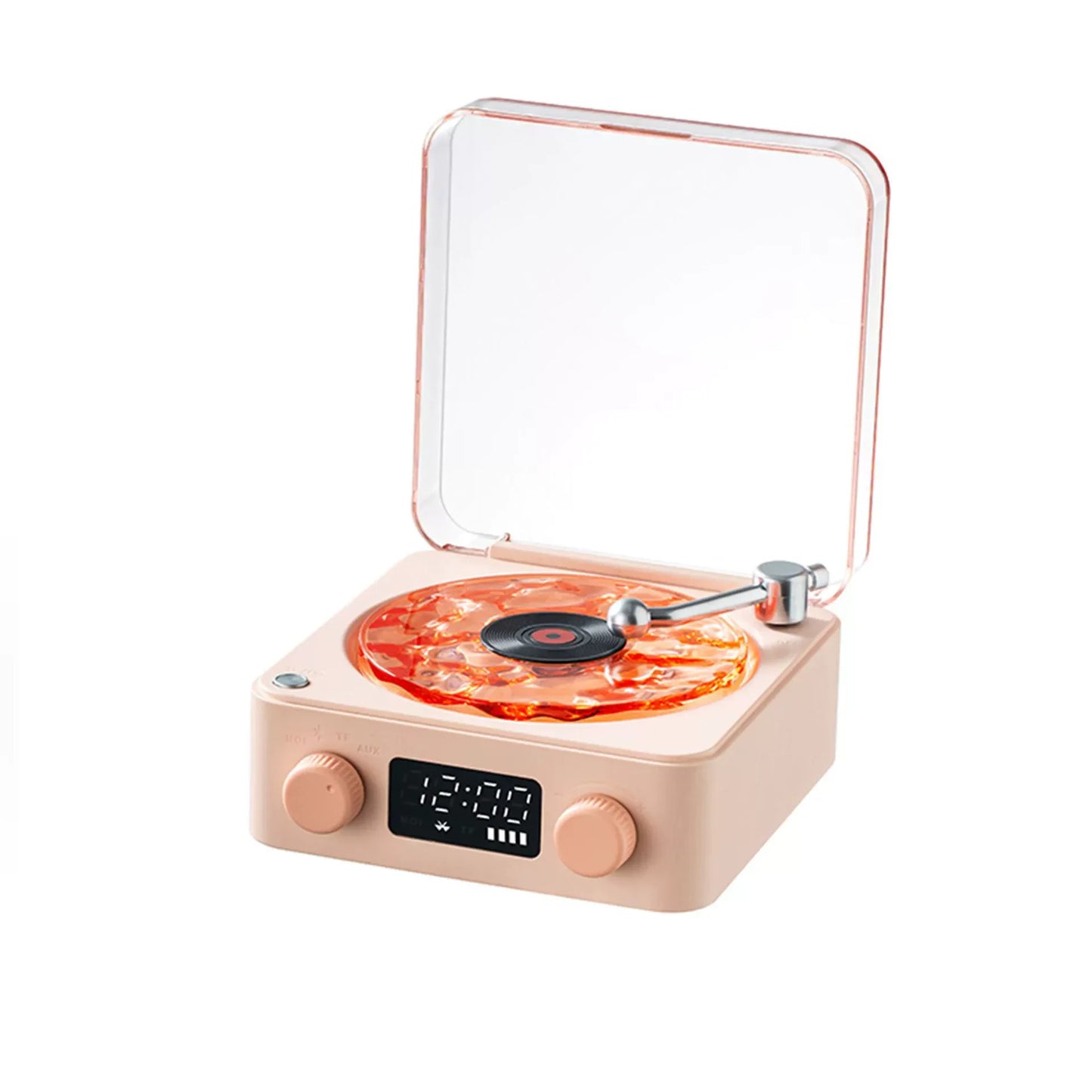 Retro Record Player Night Light with Bluetooth Speaker & White Noise – RGB Mood Lamp Sleep Aid