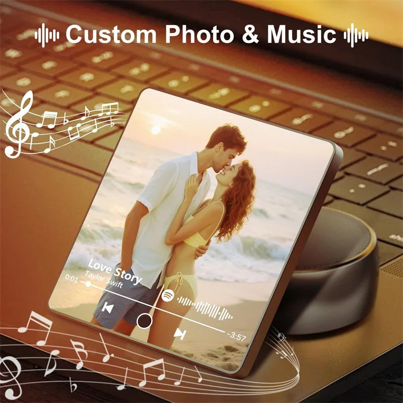 Custom Photo Music Fridge Magnet – Personalized Gift for Couples