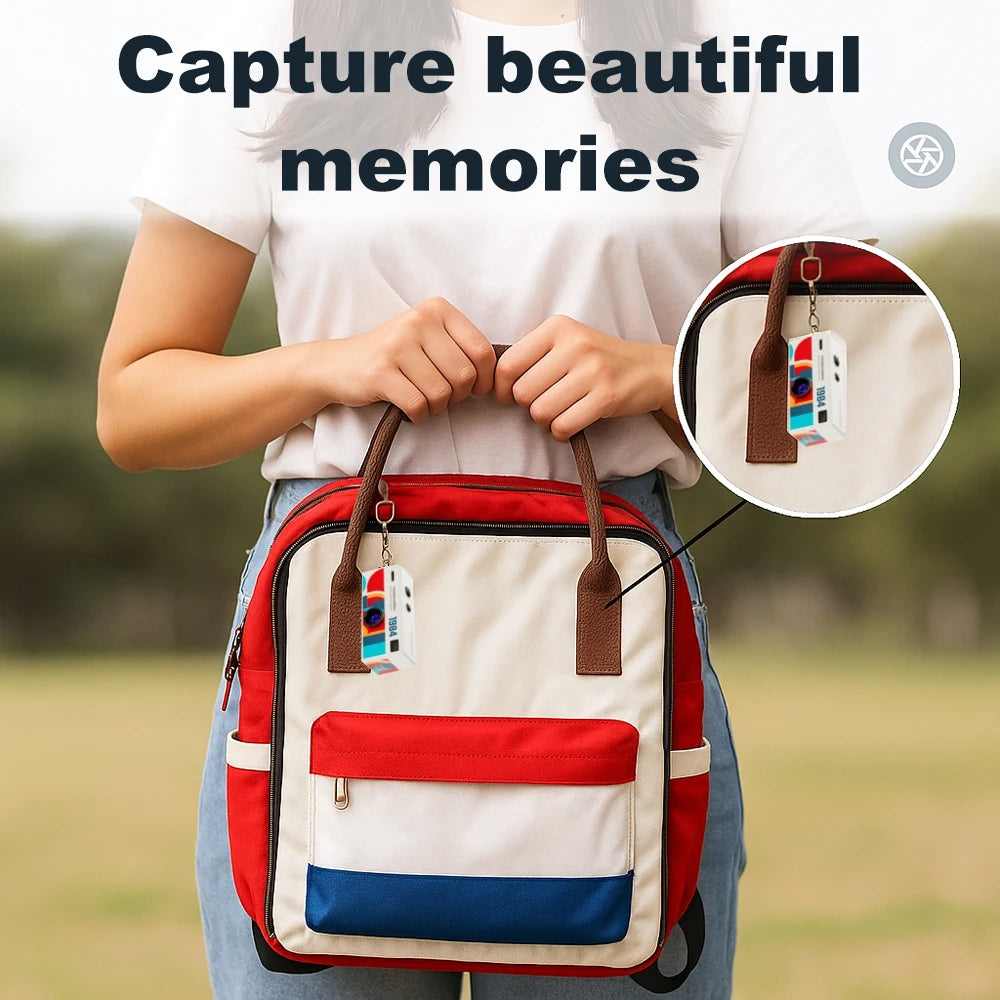 Magecam Mini Keychain Camera – 1080P HD Retro Camcorder with Screen & Memory Card Support