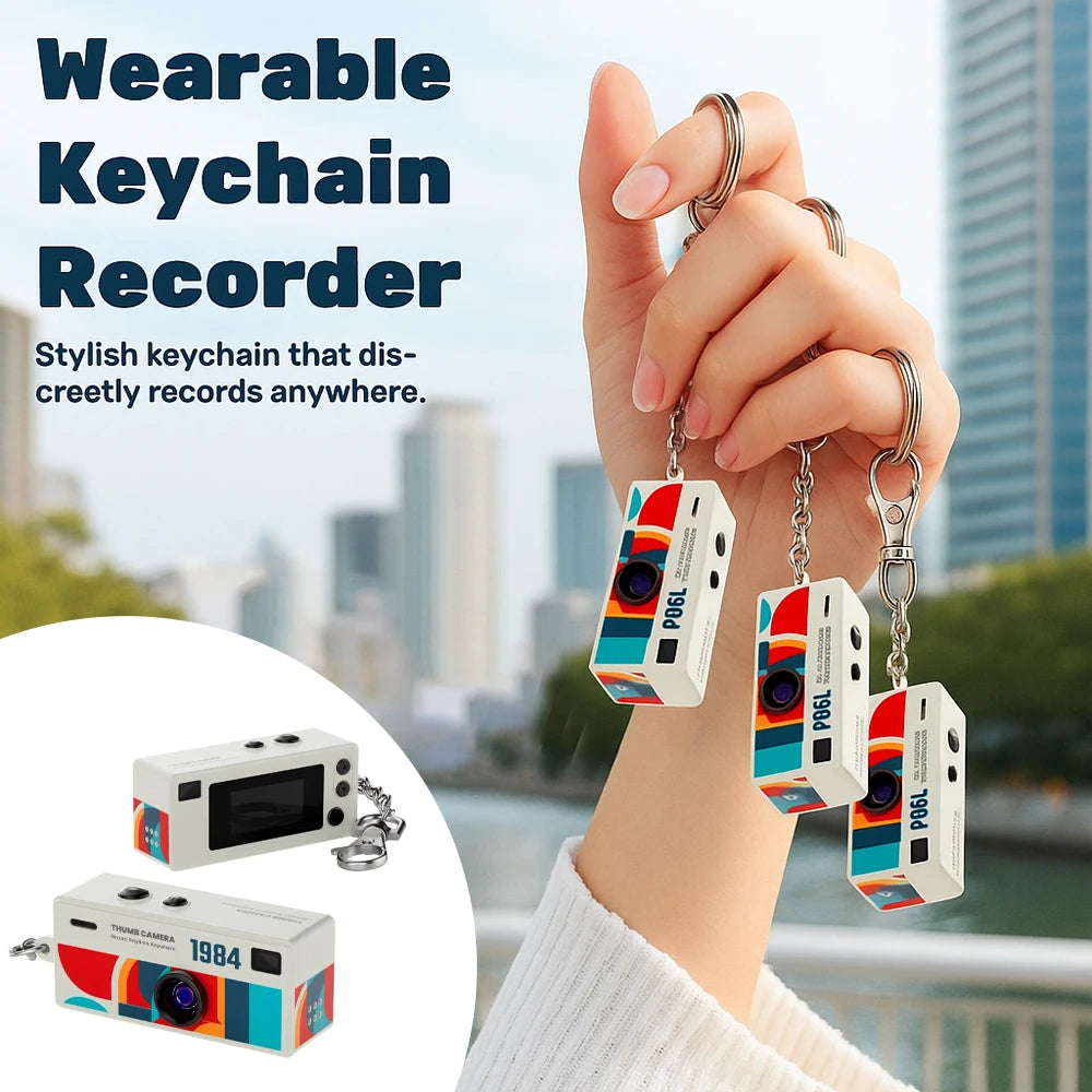 Magecam Mini Keychain Camera – 1080P HD Retro Camcorder with Screen & Memory Card Support