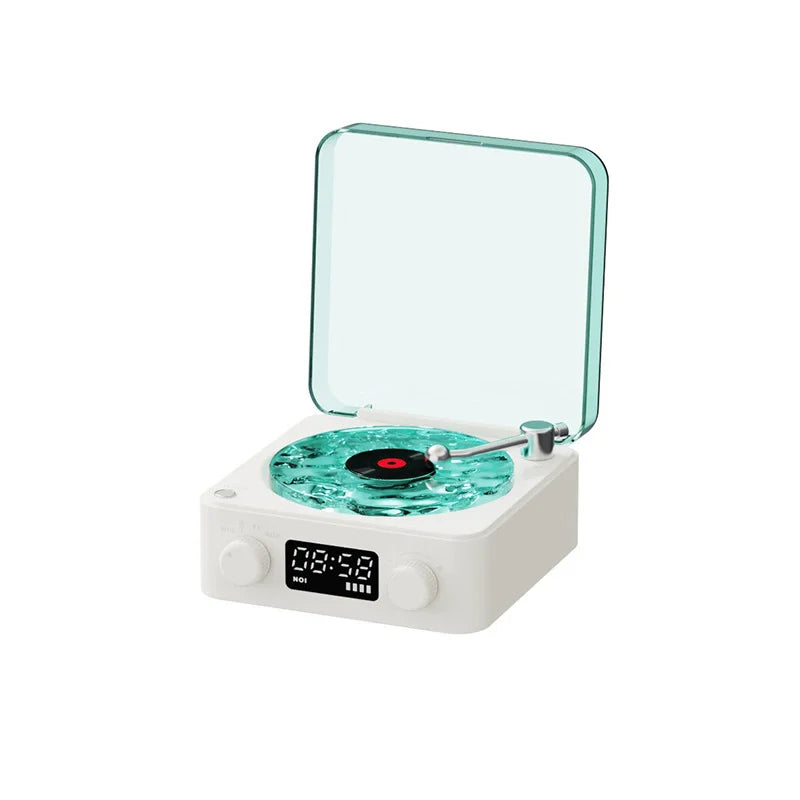 Retro Record Player Night Light with Bluetooth Speaker & White Noise – RGB Mood Lamp Sleep Aid