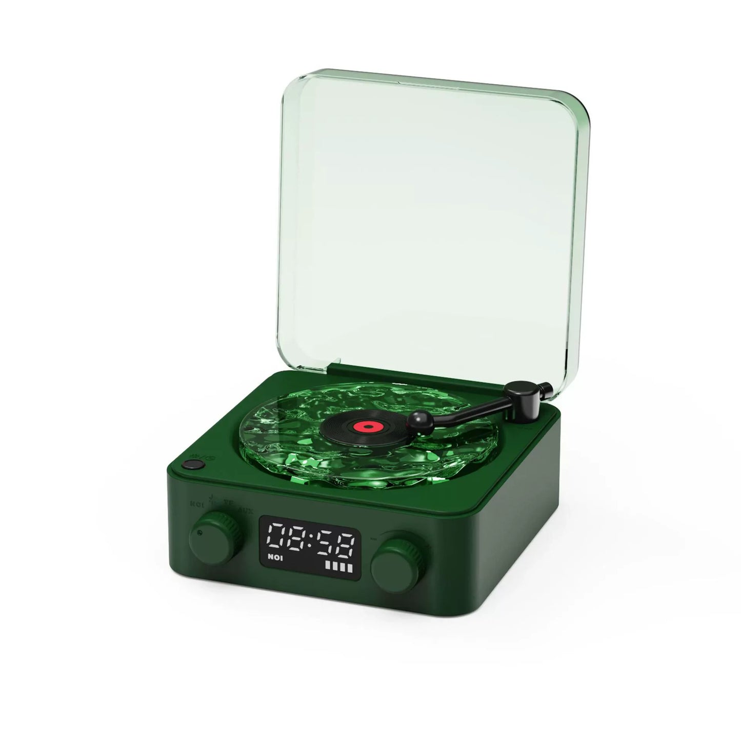 Retro Record Player Night Light with Bluetooth Speaker & White Noise – RGB Mood Lamp Sleep Aid