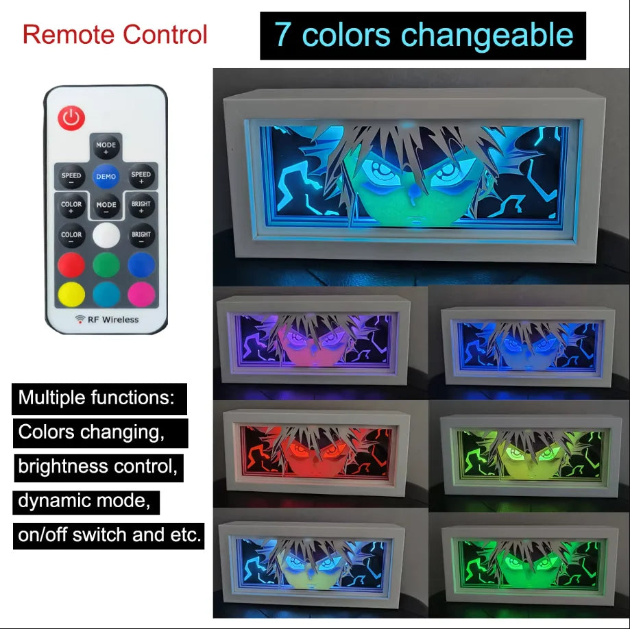 3D Anime LED Light Box – Paper Carving Shadow Lamp Night Light for Bedroom Decor & Gifts