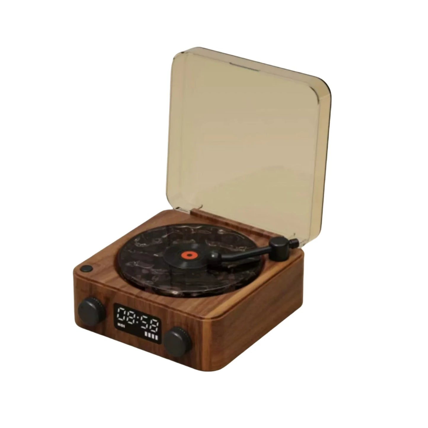 Retro Record Player Night Light with Bluetooth Speaker & White Noise – RGB Mood Lamp Sleep Aid